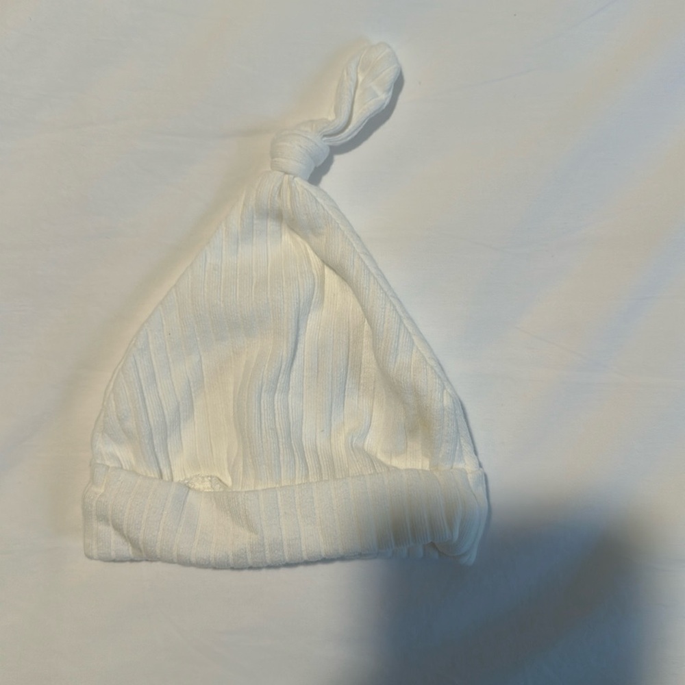 White Baby Preemie Beanie Carters